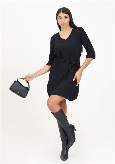 Short black dress for women with matching belt ARMANI EXCHANGE | 6DYA39YN8JZ1200